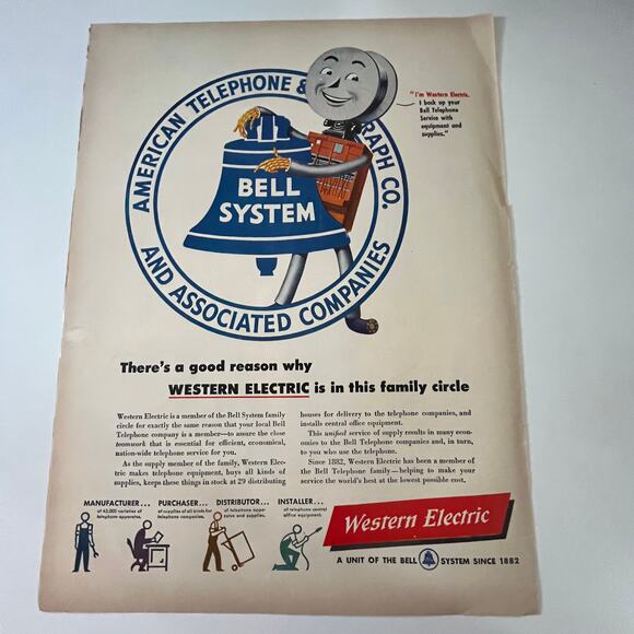 None and/or Unknown Other - American Telephone and Telegraph Co. Western Electric 1940s WWII Era Ad SV29-3